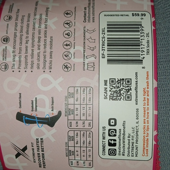 Extreme Fix National Breast Cancer Socks - Picture 4 of 13